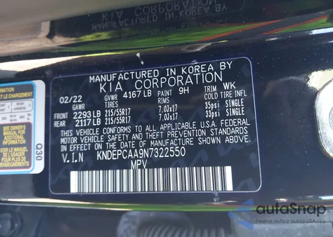 2022 Kia Seltos Lx from USA, damaged, VIN KNDEPCAA9N7322550